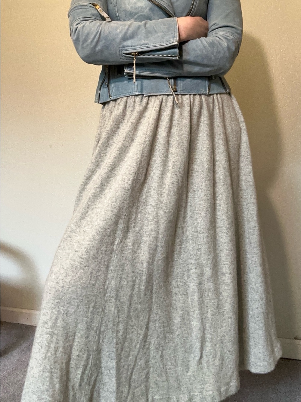 Liz Claiborne Lambswool Angora Gray Maxi Skirt M - Picture 6 of 6